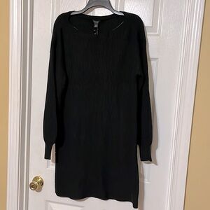 NWT Halogen Black Puff Sleeve Sweater Dress